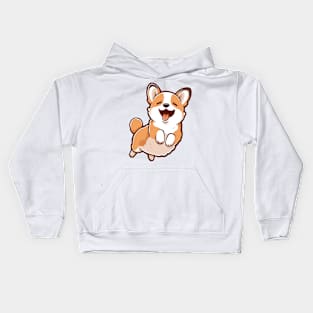 Cute Corgi Jumping Kids Hoodie